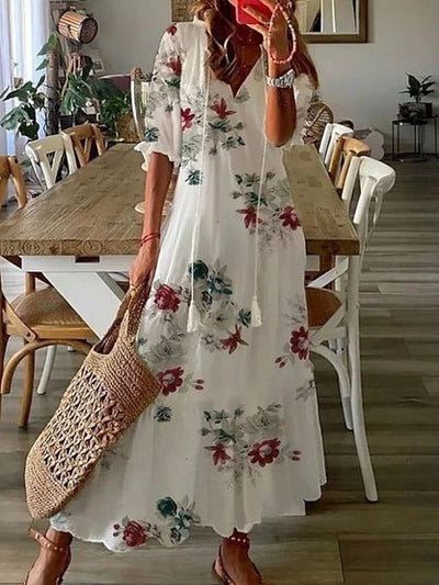 Womens Boho Dress - Flattering Fit Summer Dress in Soft, Breathable Fabric - Versatile Style for Any Occasion