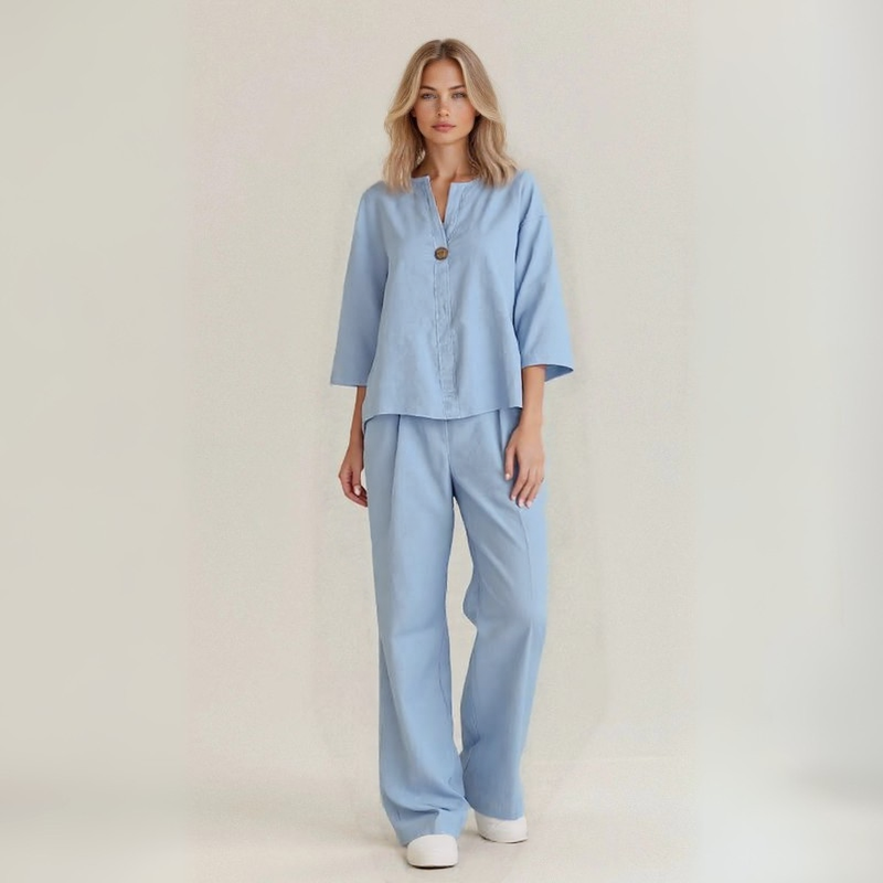 Amanda | Handcrafted Linen-Cotton Blend Set