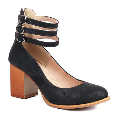Caa™ | Smooth sandals with ankle strap and chunky heel