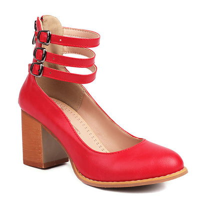 Caa™ | Smooth sandals with ankle strap and chunky heel