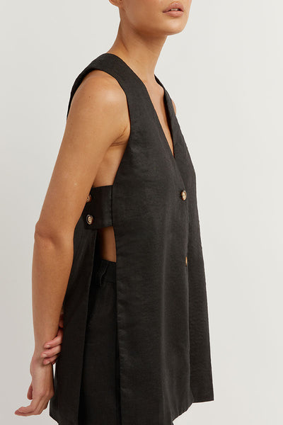 Fiona | Sleeveless Button-Up Set