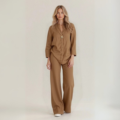 Amanda | Handcrafted Linen-Cotton Blend Set