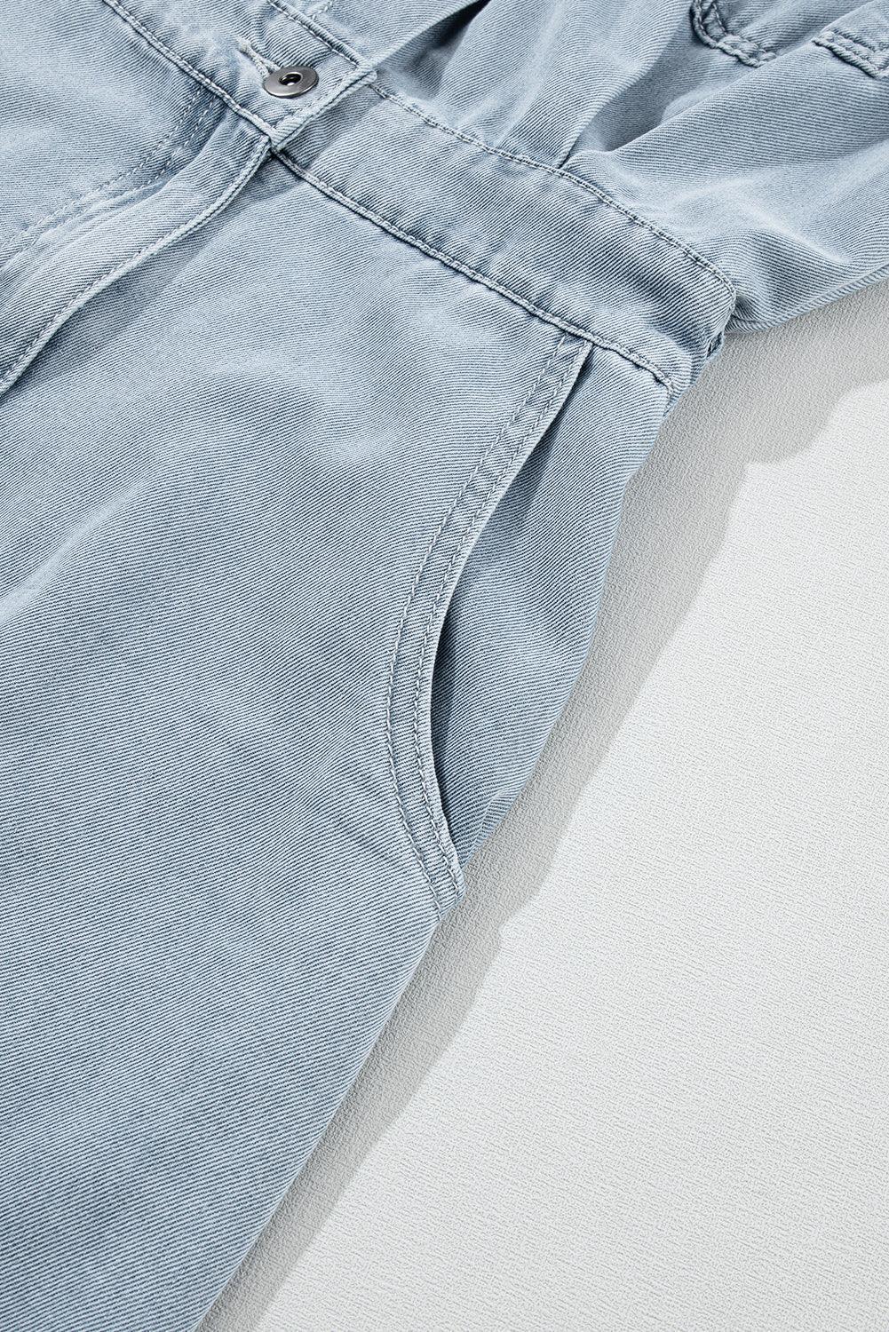 Sofia® | Elegant Denim Dress with Short Batwing Sleeves