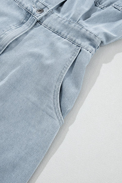 Sofia® | Elegant Denim Dress with Short Batwing Sleeves