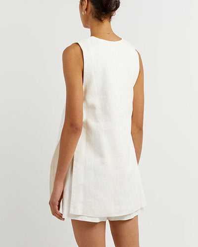 Fiona | Sleeveless Button-Up Set