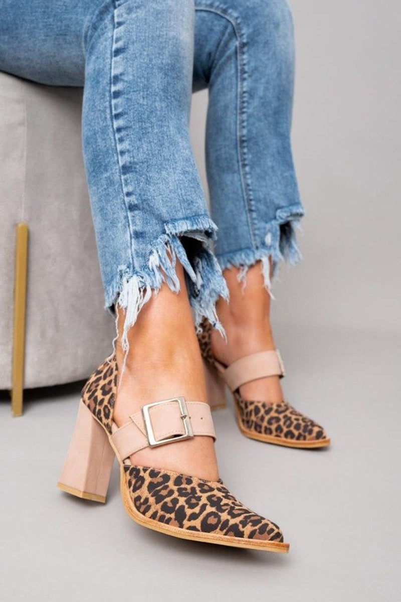 Avano™ | Leopard Print Suede Heeled Sandals