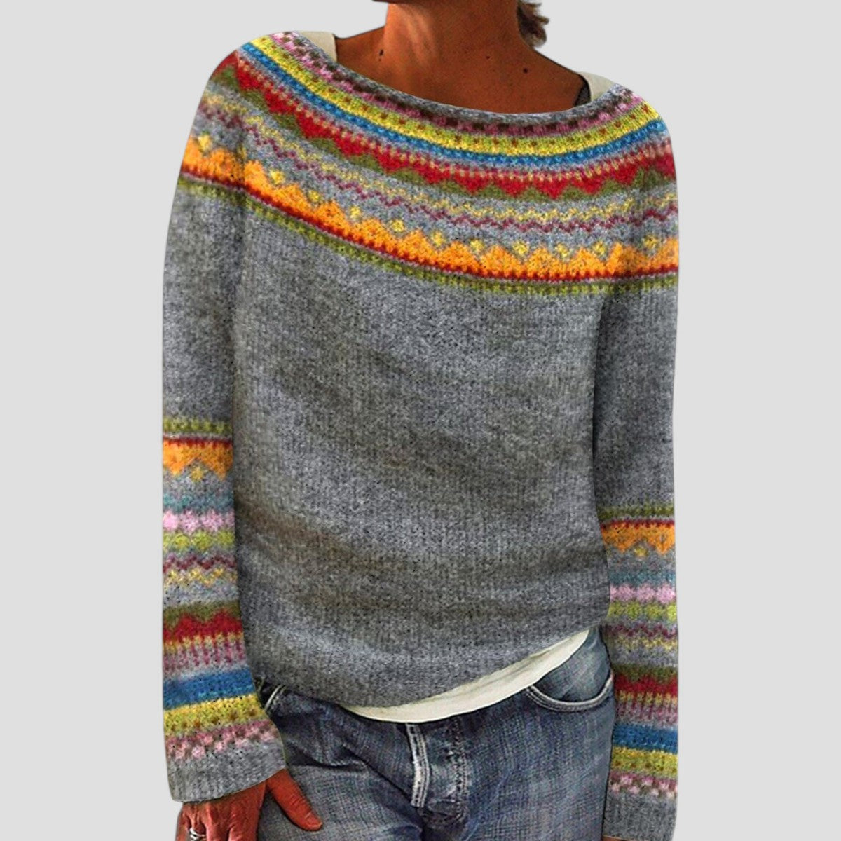 Sienna | Women Patterned Knitted Sweater | Relaxed Fit & Warm